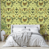 Bees, Butterflies, and Flowers mural for a child's room.

