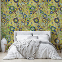 Floral wallpaper with a mix of colors.

