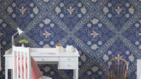 deep blue wallcovering

