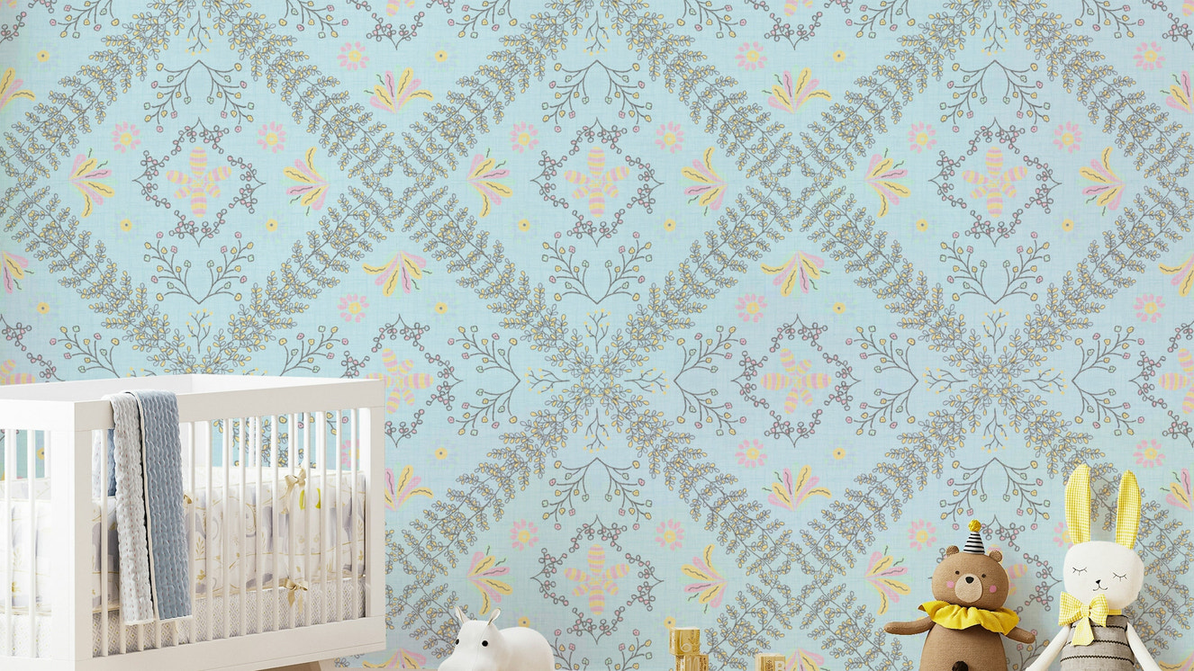 vintage style floral wallpaper

