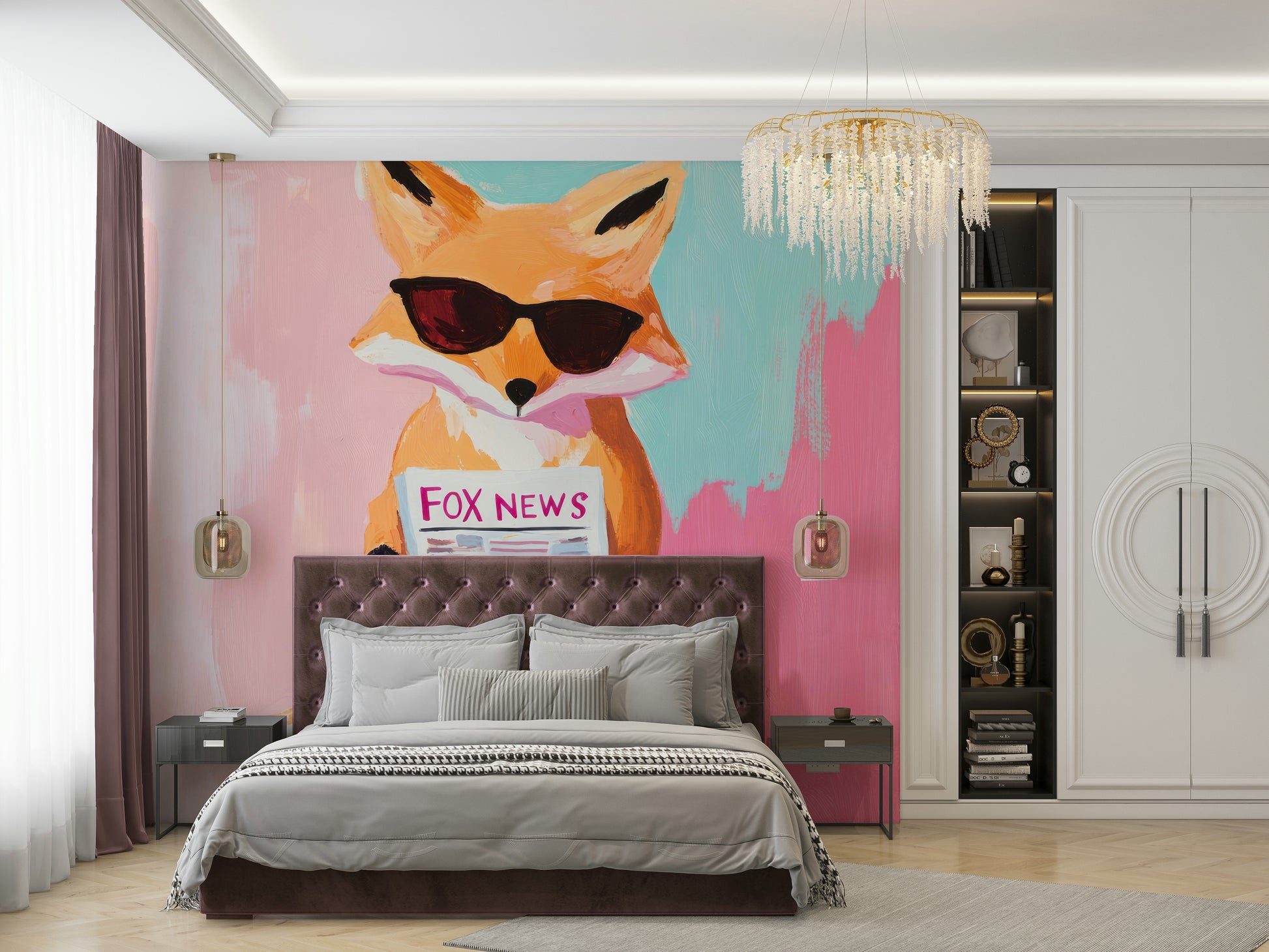 whimsical animal portrait wallpaper

