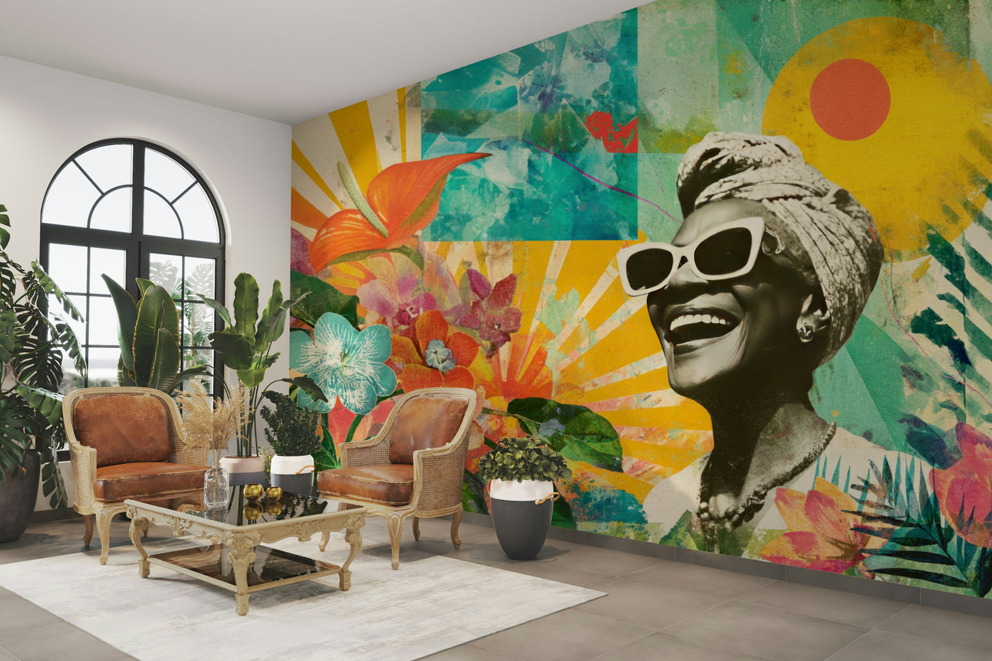 artistic portrait of a joyful woman

