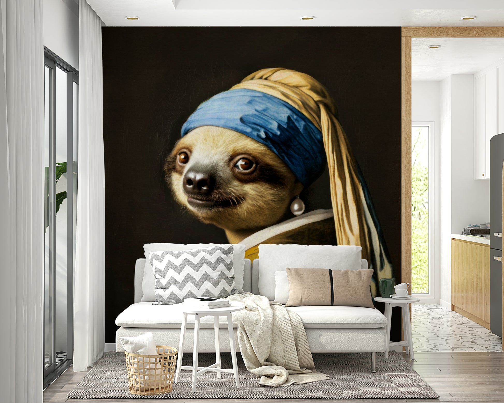 artistic animal portrait mural

