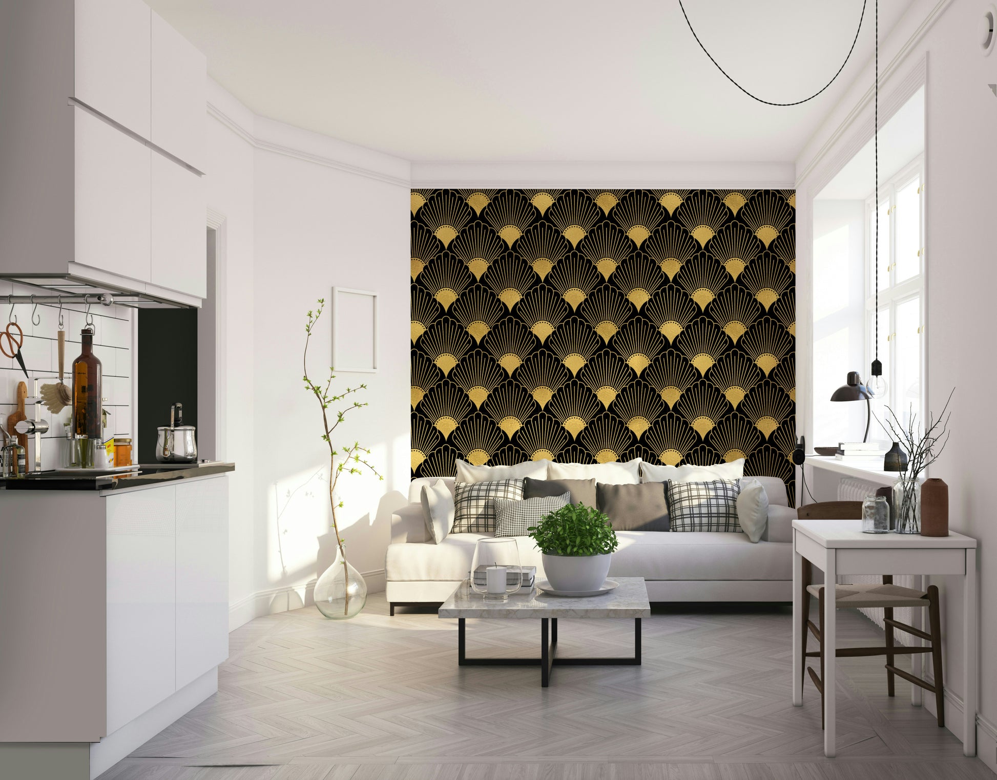 gold and black art deco design
