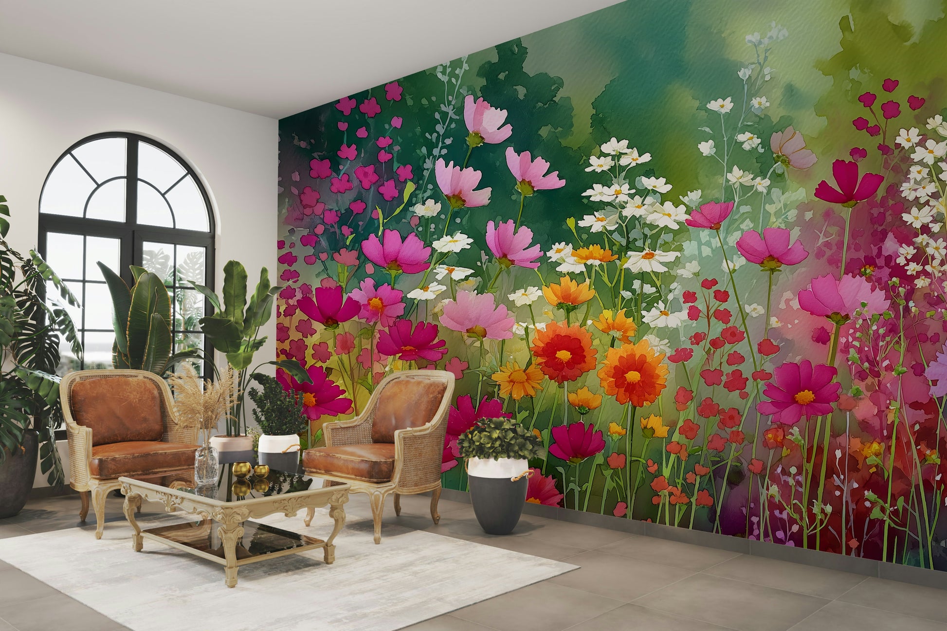 delicate watercolor wildflowers wallpaper

