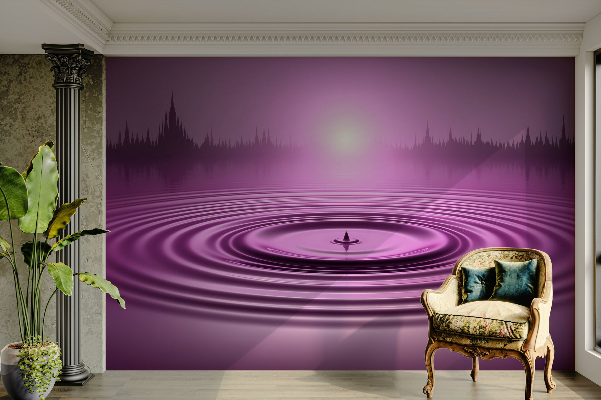 contemporary purple wall decor

