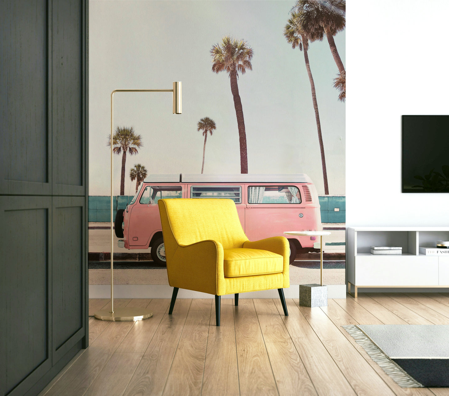 pink and teal coastal wall decor

