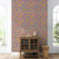 The colors are orange, yellow, pink, green, and purple.

