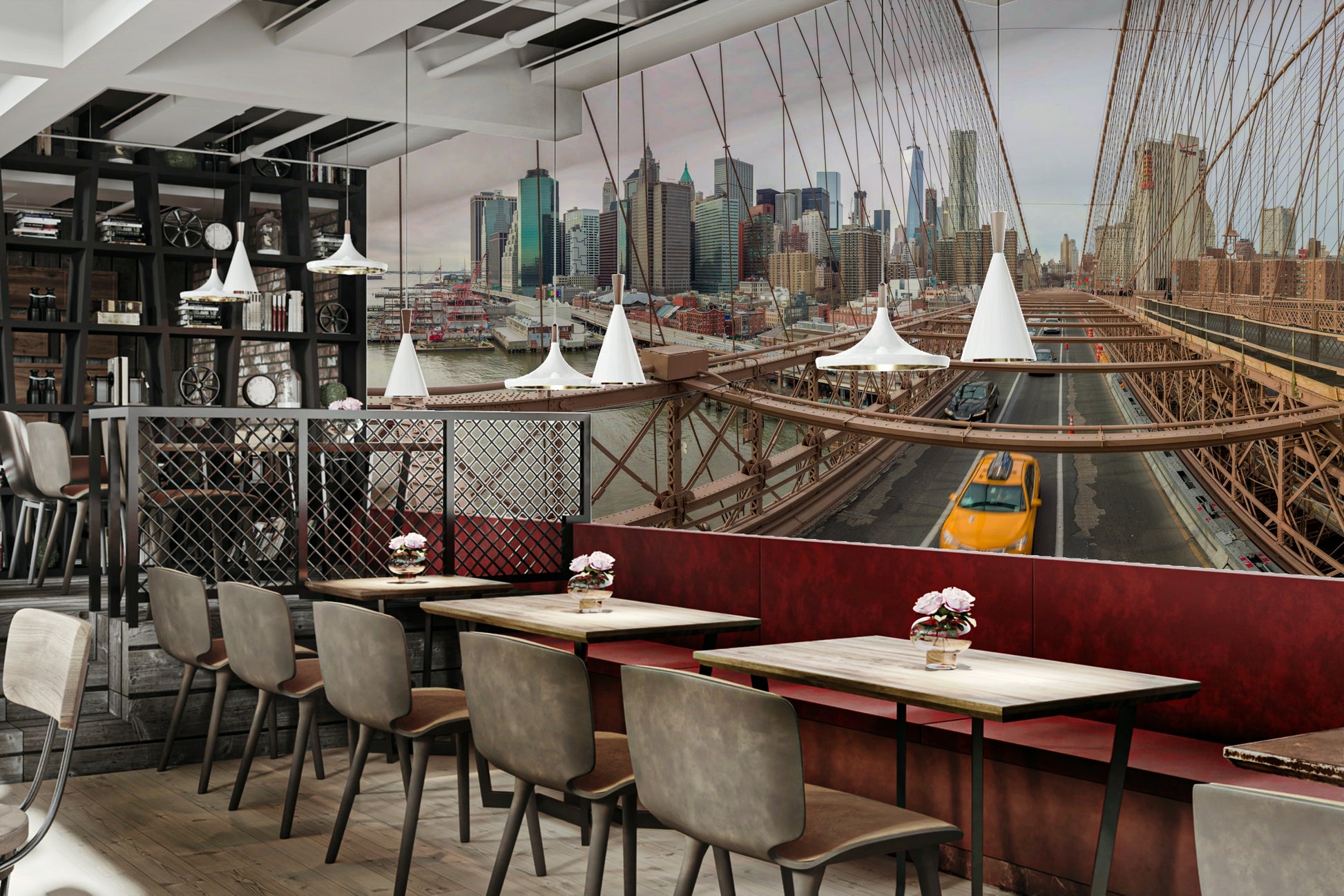 The scene is likely captured at night with city lights glowing or during a dramatic sunset.

