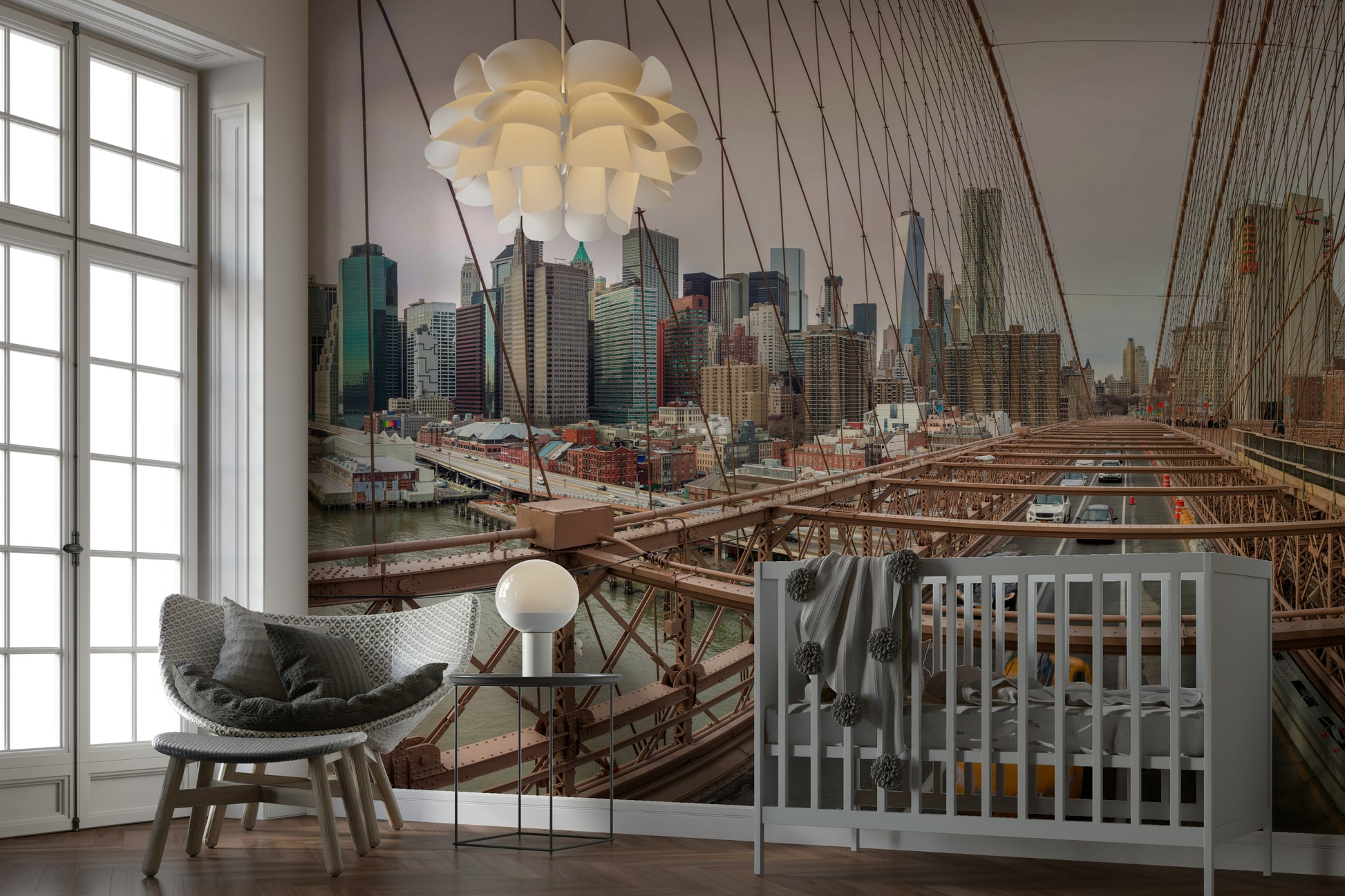 The colors are a mix of dark tones and bright lights, or vibrant sunset hues.

