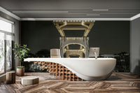 A large-scale cityscape photography print.

