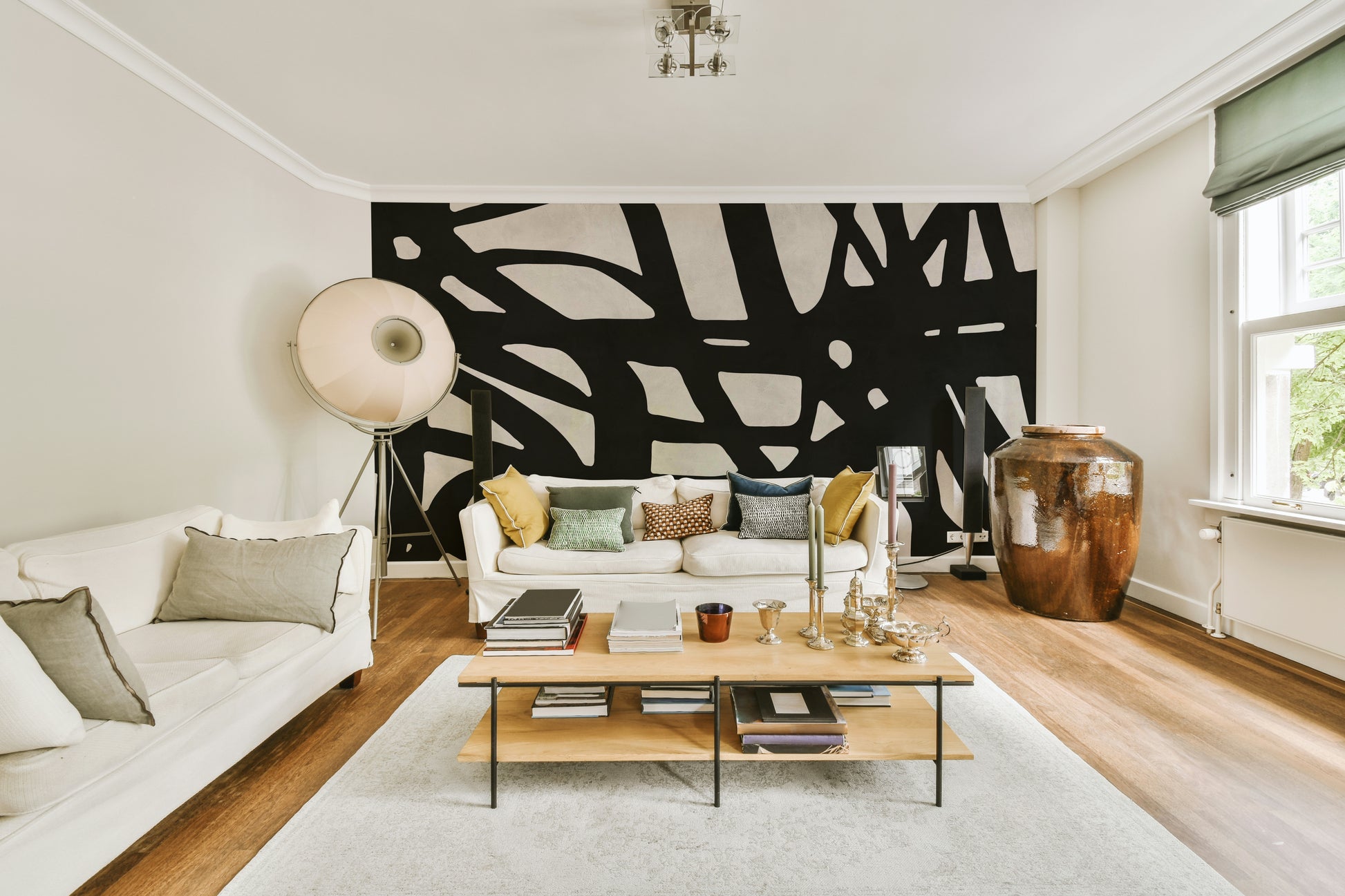 The design features a series of clean, geometric lines and shapes.

