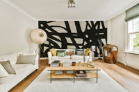 The design features a series of clean, geometric lines and shapes.

