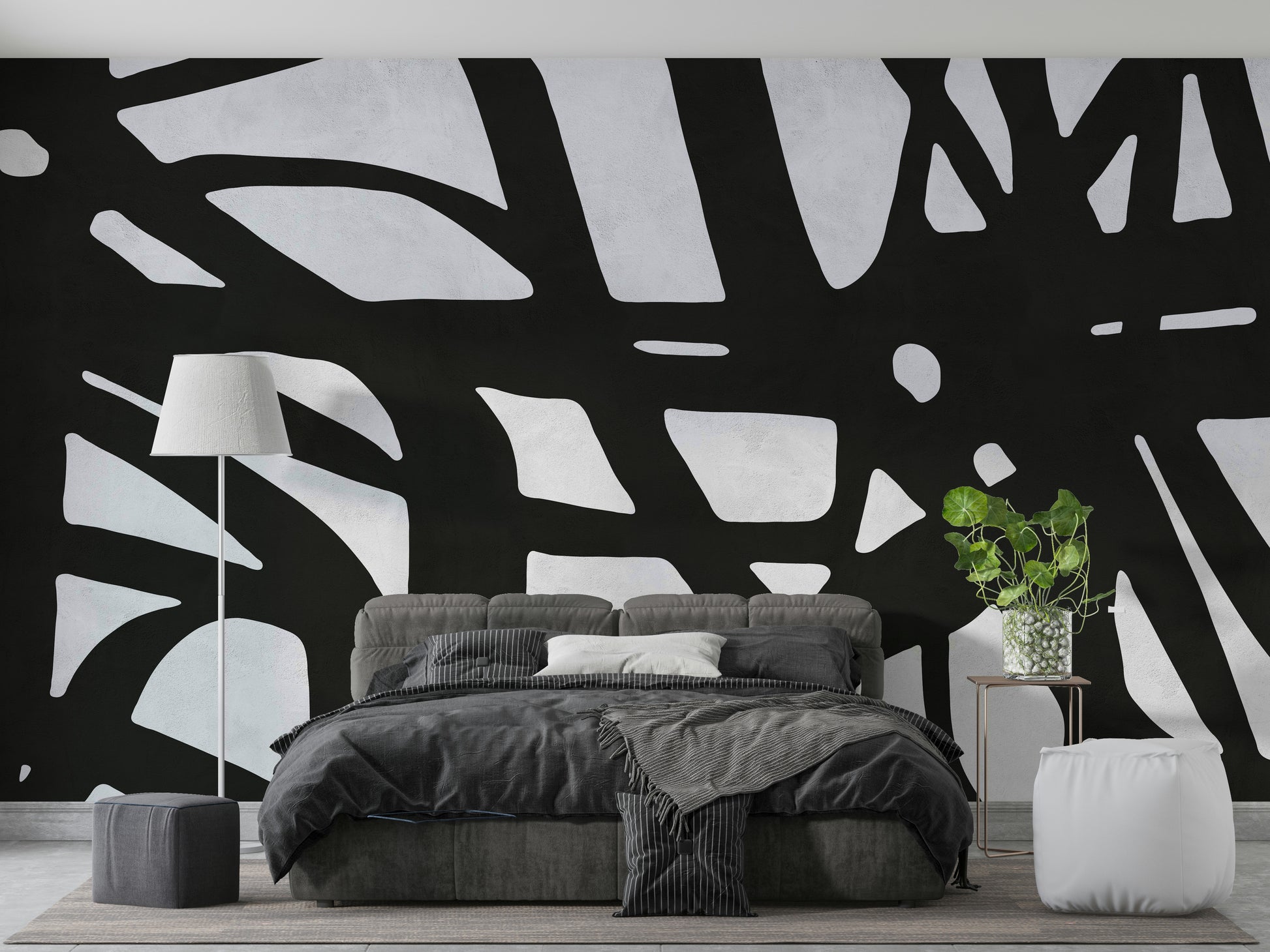 The style is minimalist and has a dramatic, contemporary feel.

