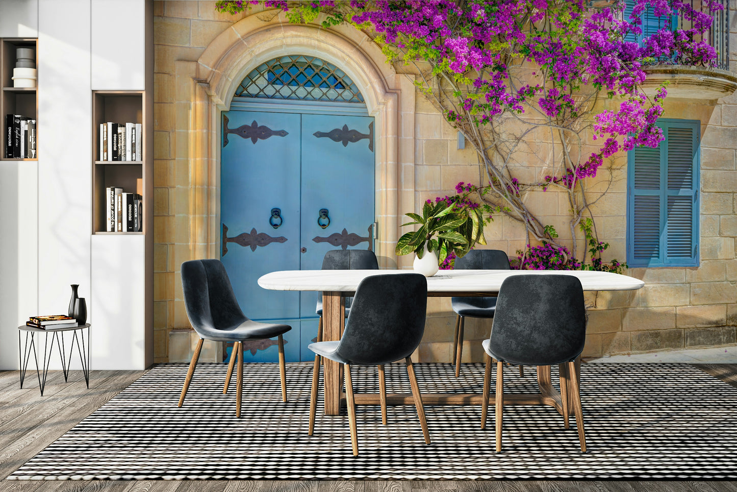 The leaves are a lush green, contrasting with the bright flowers.

