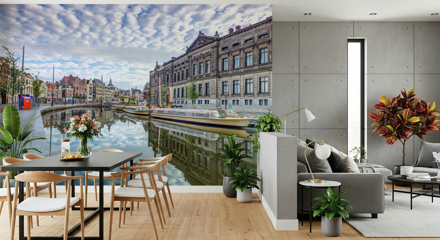 Amsterdam's Watercolor Wall Mural