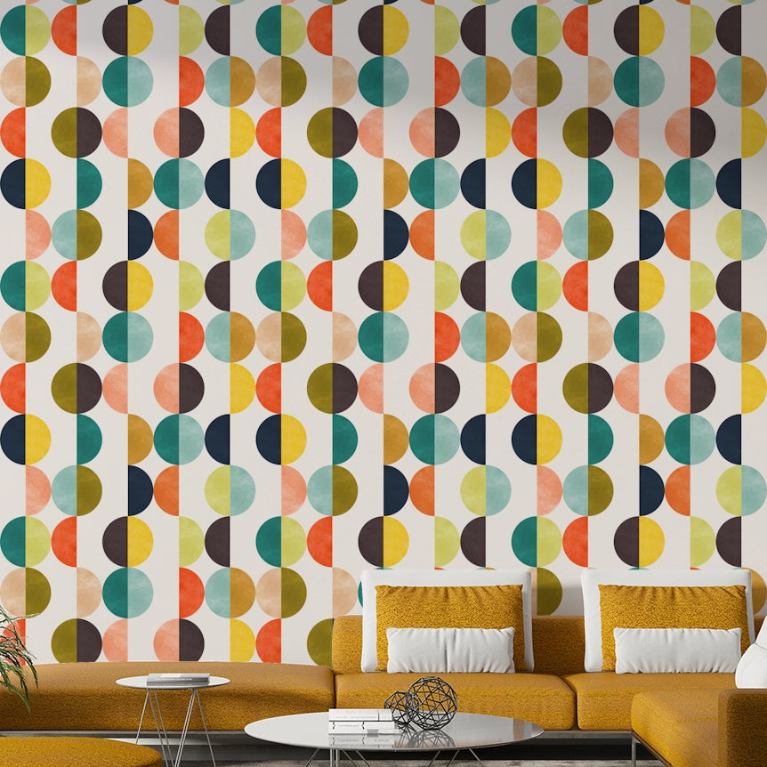 A large-scale art print with a mid-century modern aesthetic.

