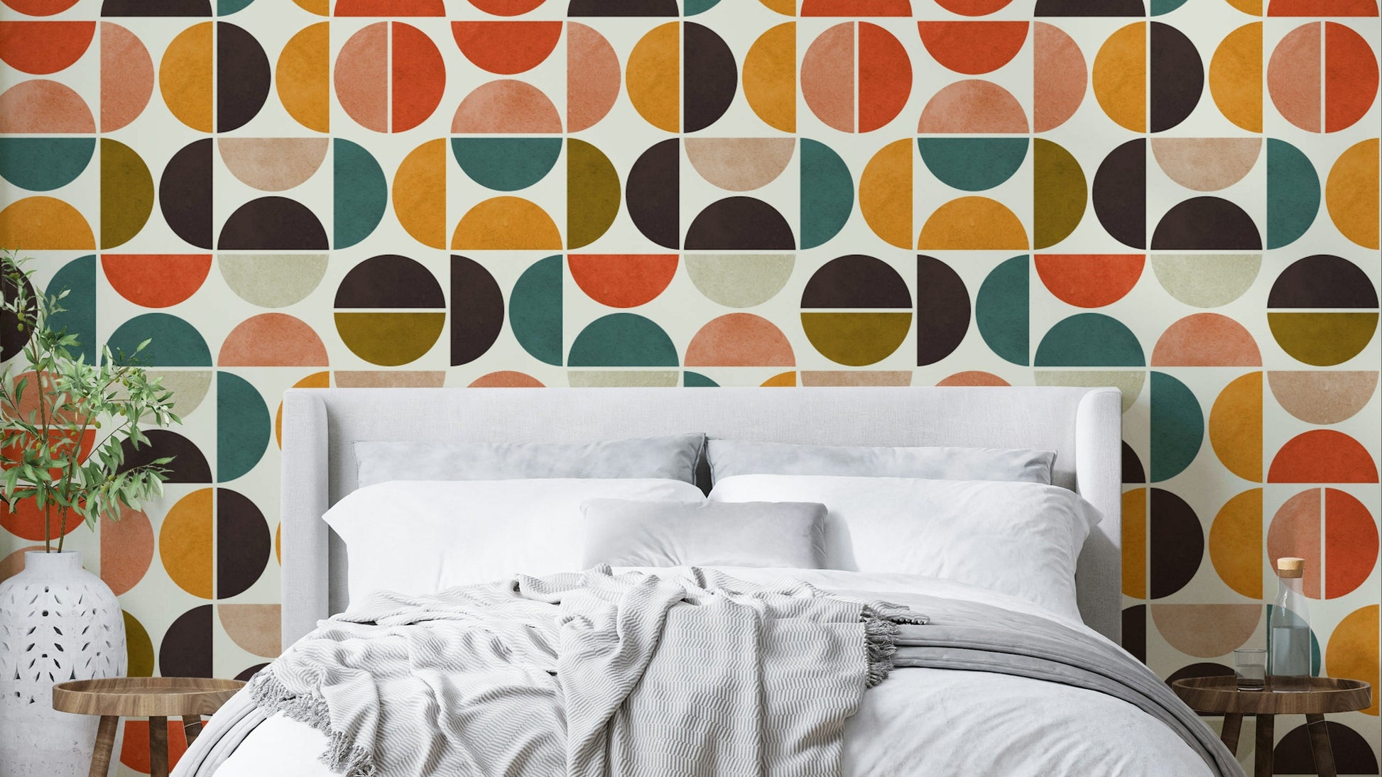 The design features various sized circles interlocking or layered.

