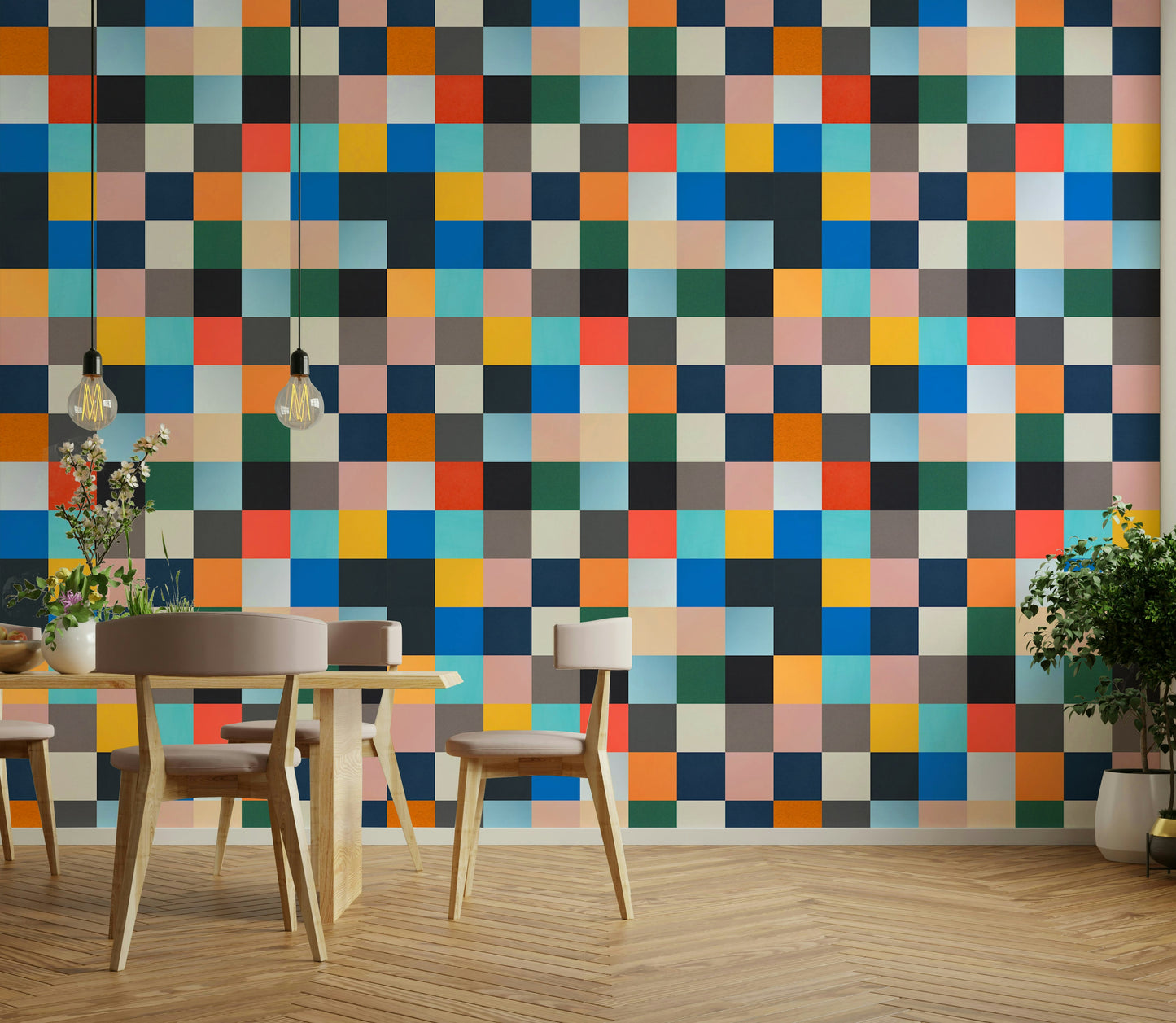 A close-up view of the detailed color blending within the grid.

