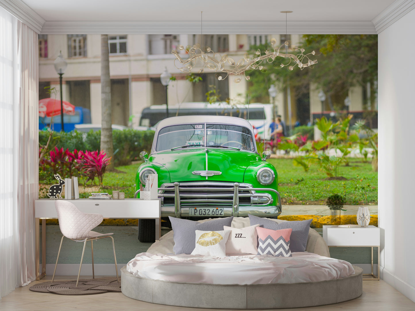 There are colorful colonial buildings in the background.

