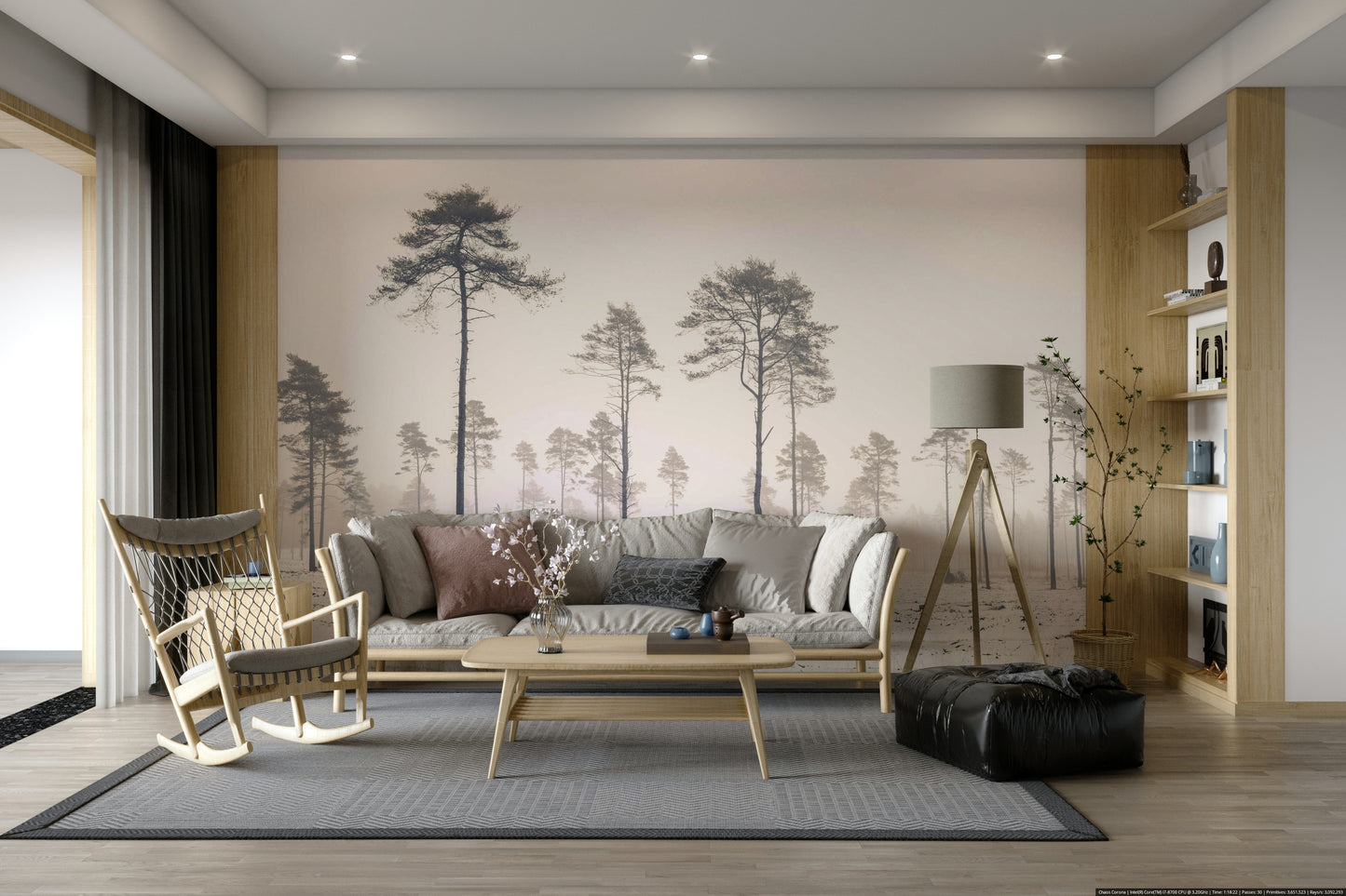 The scene evokes a feeling of quiet and peace.

