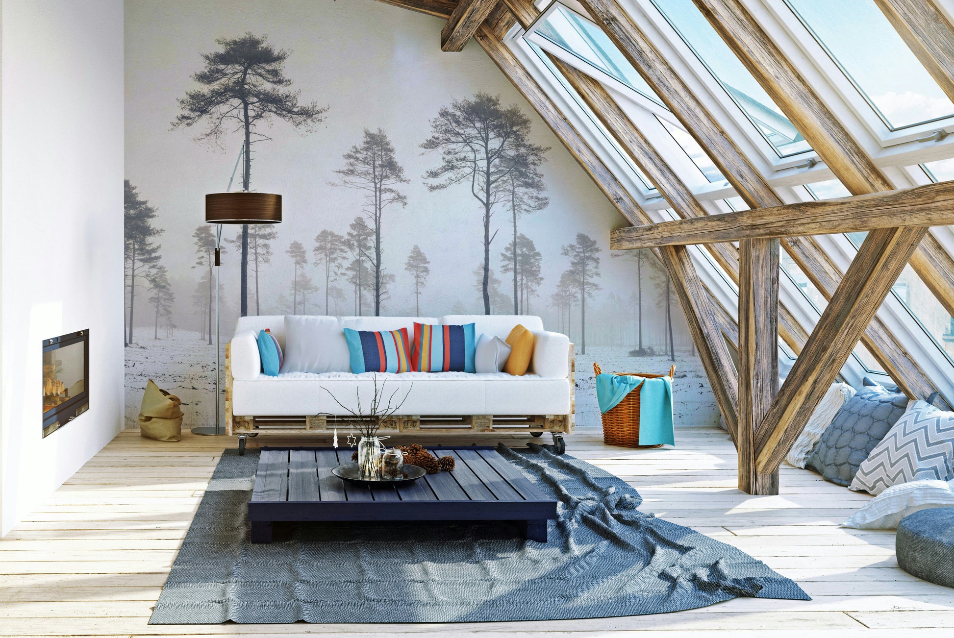 This mural acts as a calming focal point.


