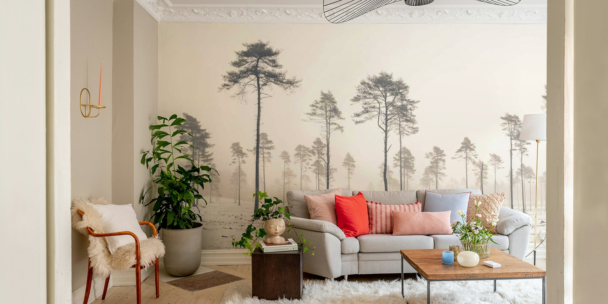 The image captures a peaceful winter moment.

