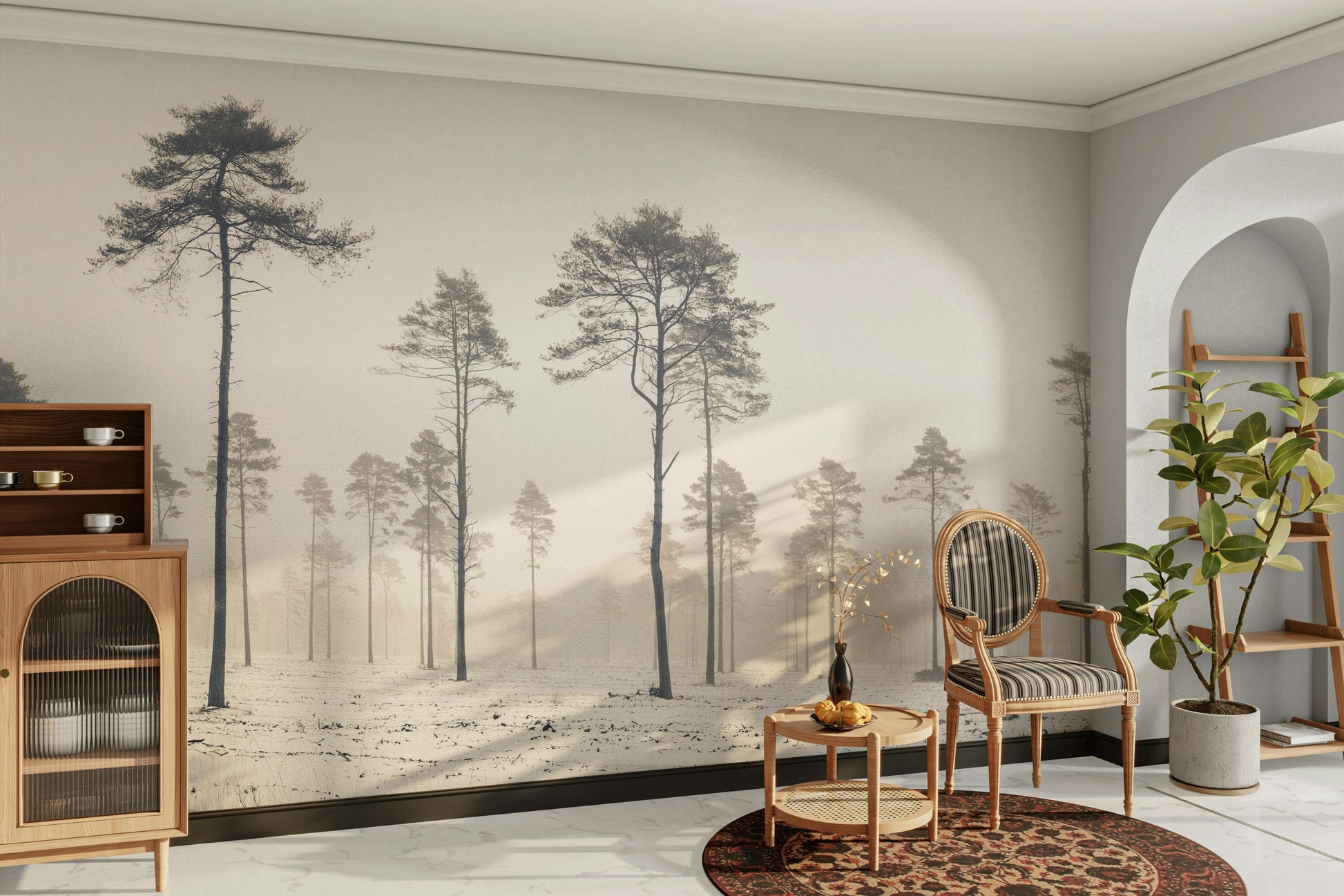 The snow covers the ground evenly.

