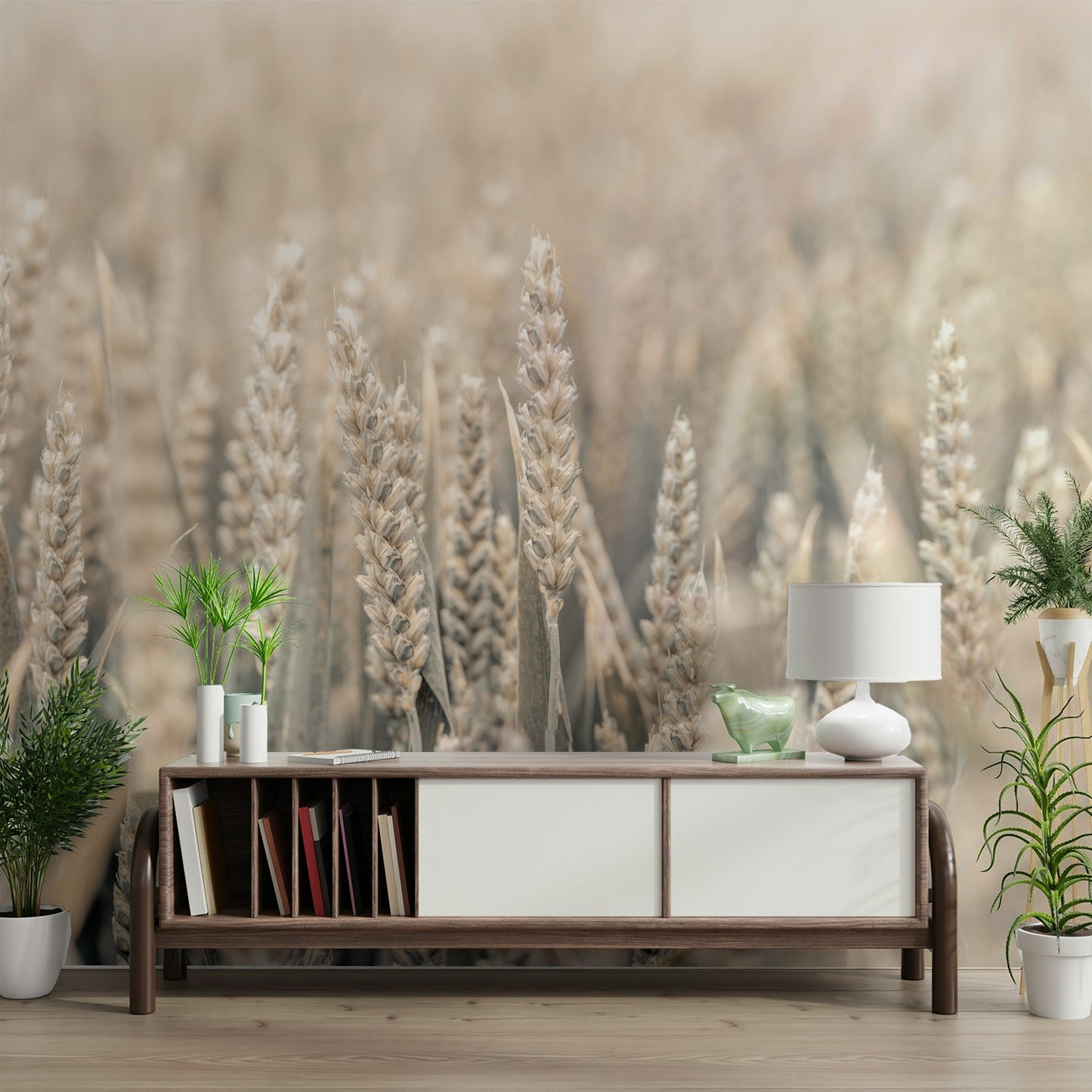 The mural gives a feeling of quiet elegance.

