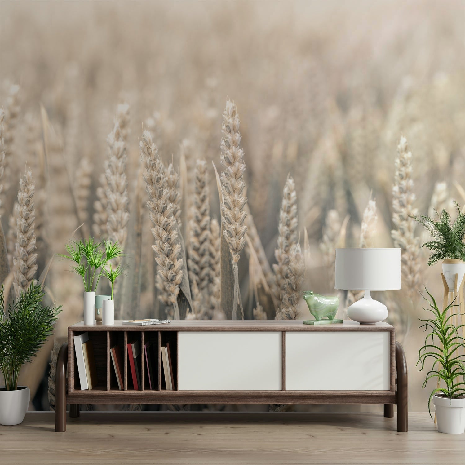 The mural gives a feeling of quiet elegance.

