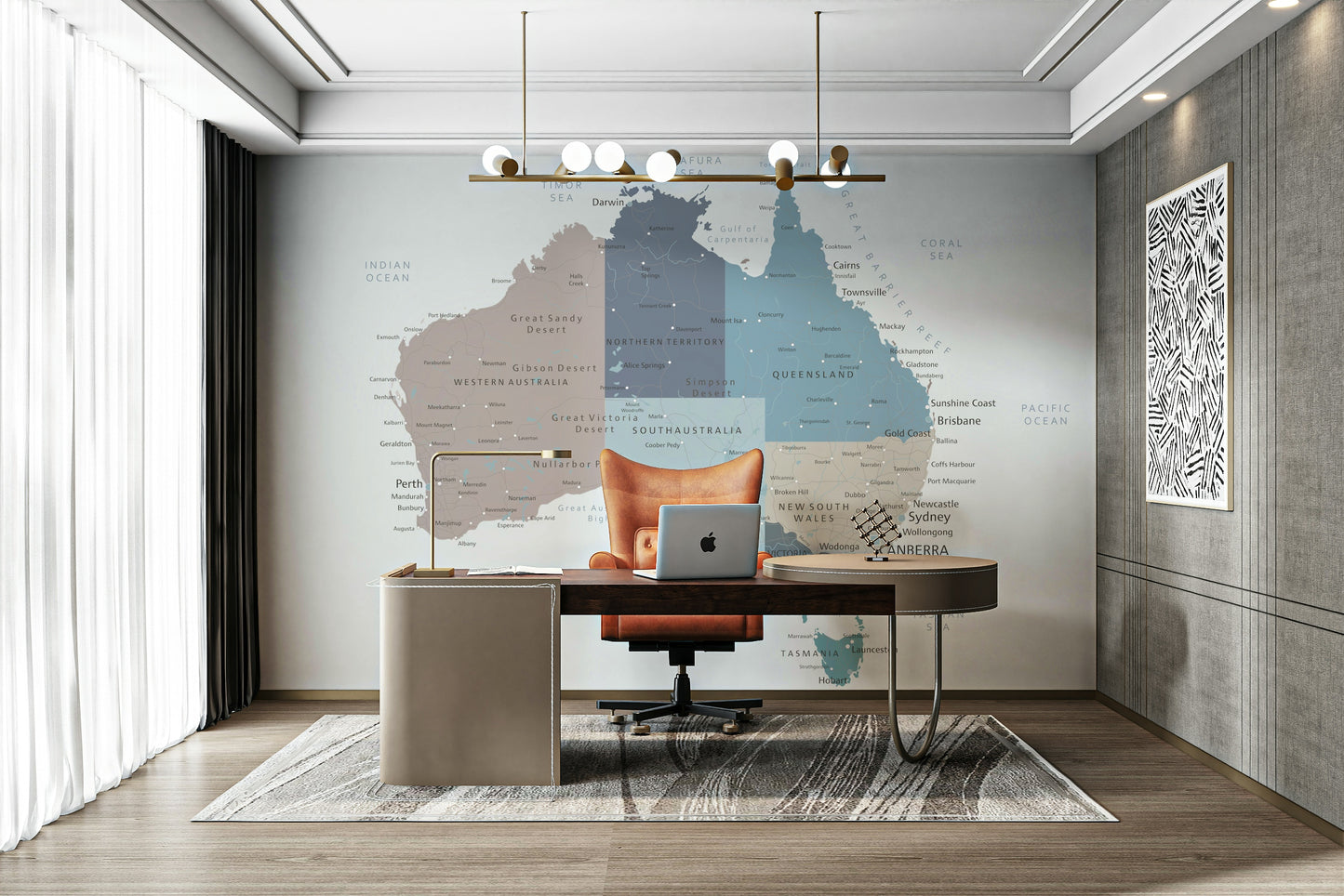 The colors are based on a geographic map.

