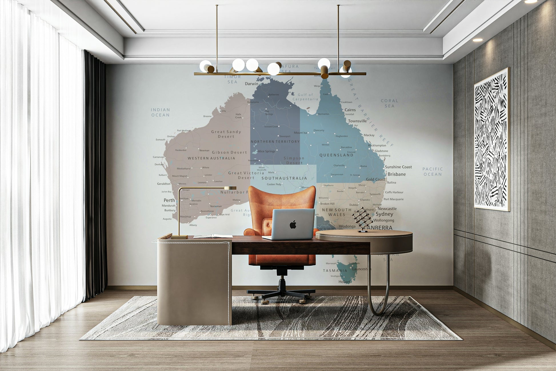 The colors are based on a geographic map.

