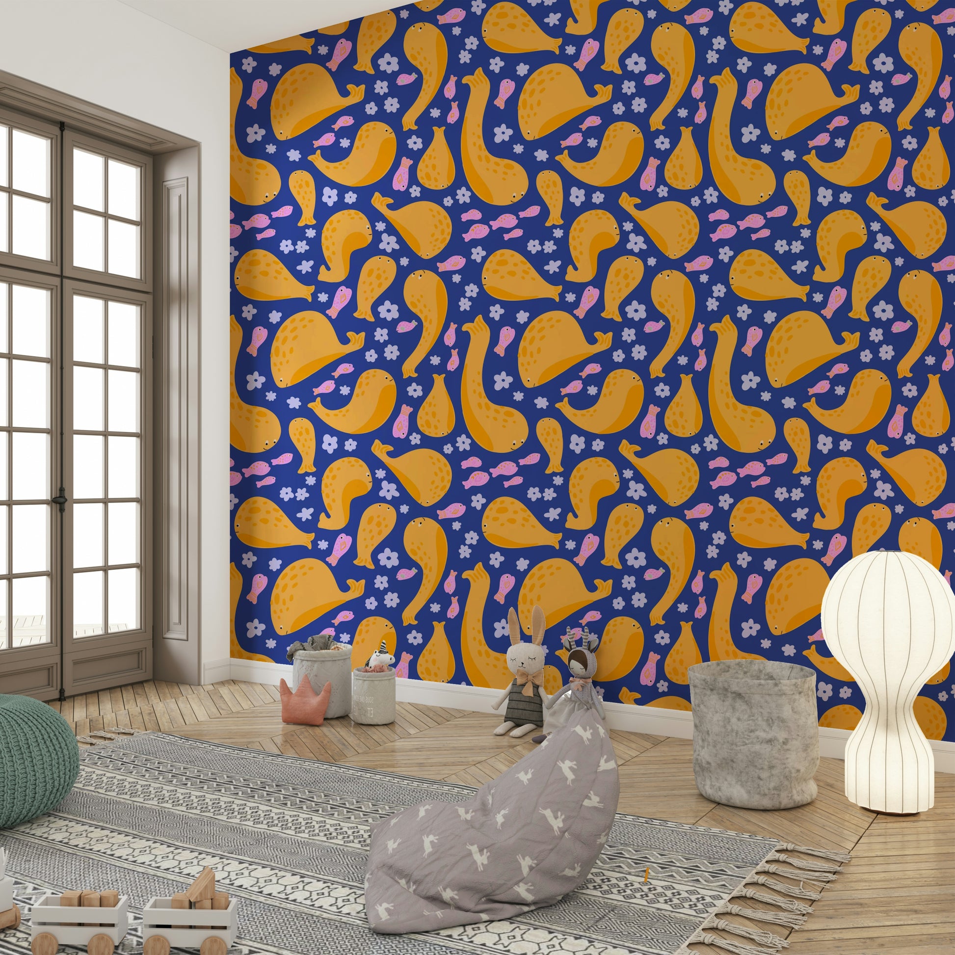 The sea creatures are a central focus of the image.

