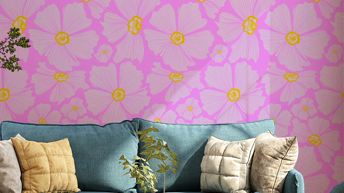 A wallpaper design with a floral pattern.

