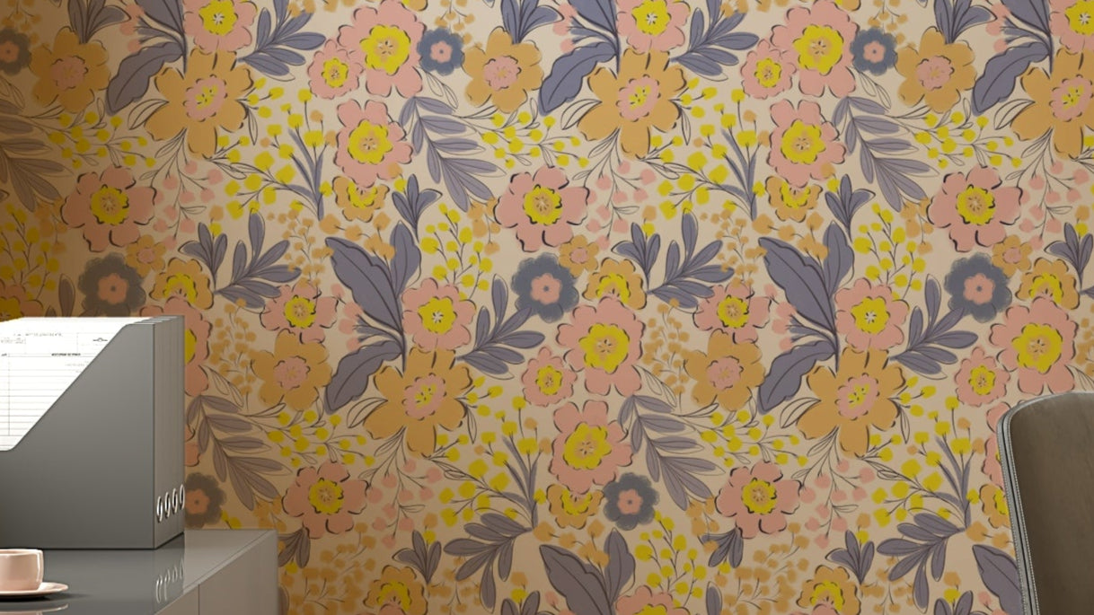 The colors are soft and gentle tones.

