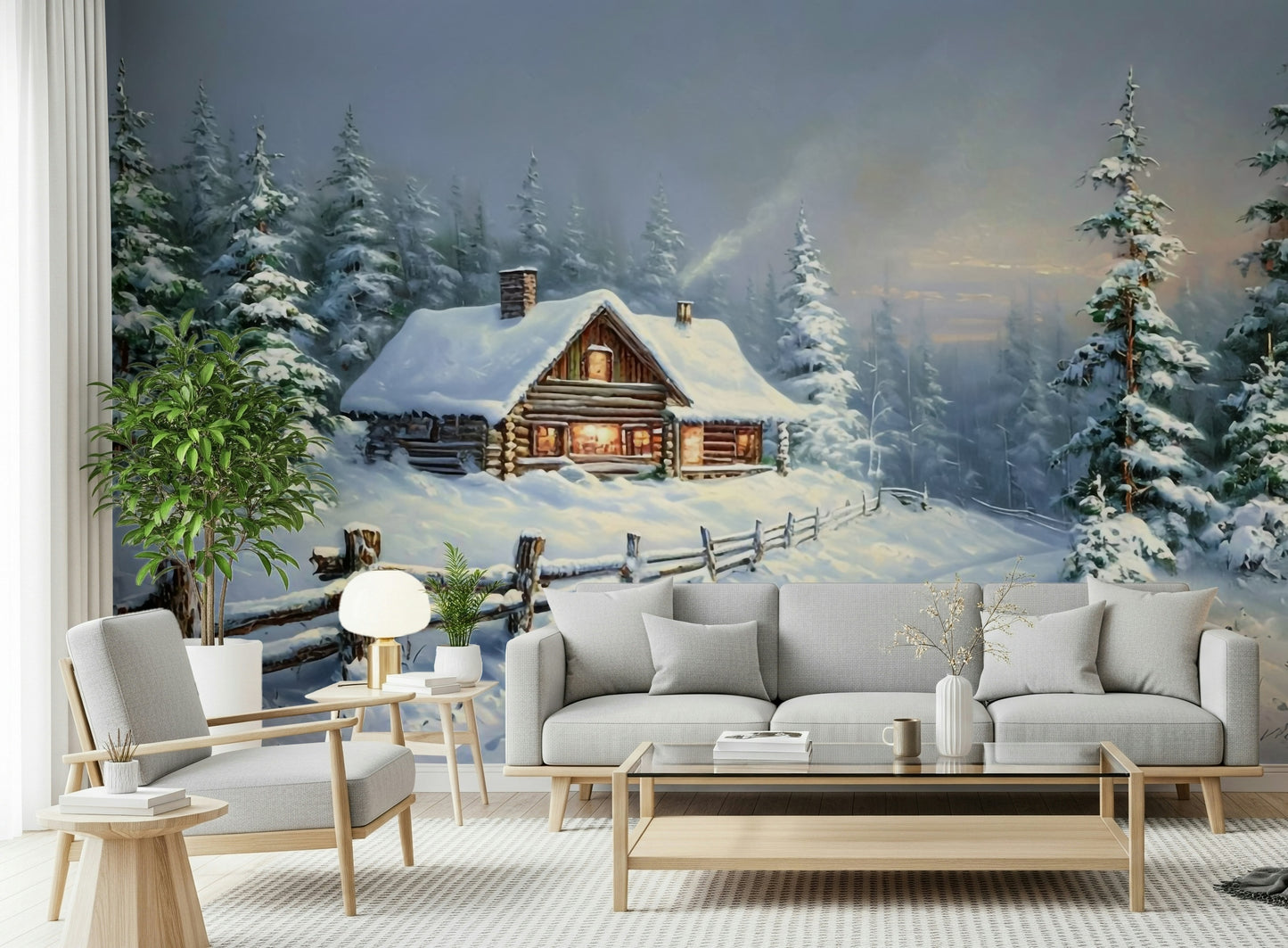 Winter's Warm Embrace Wall Mural