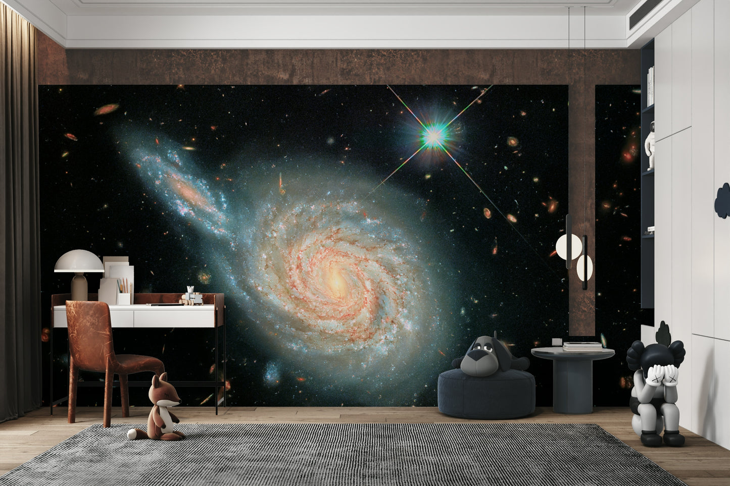 The design gives a feeling of quiet, cosmic beauty.

