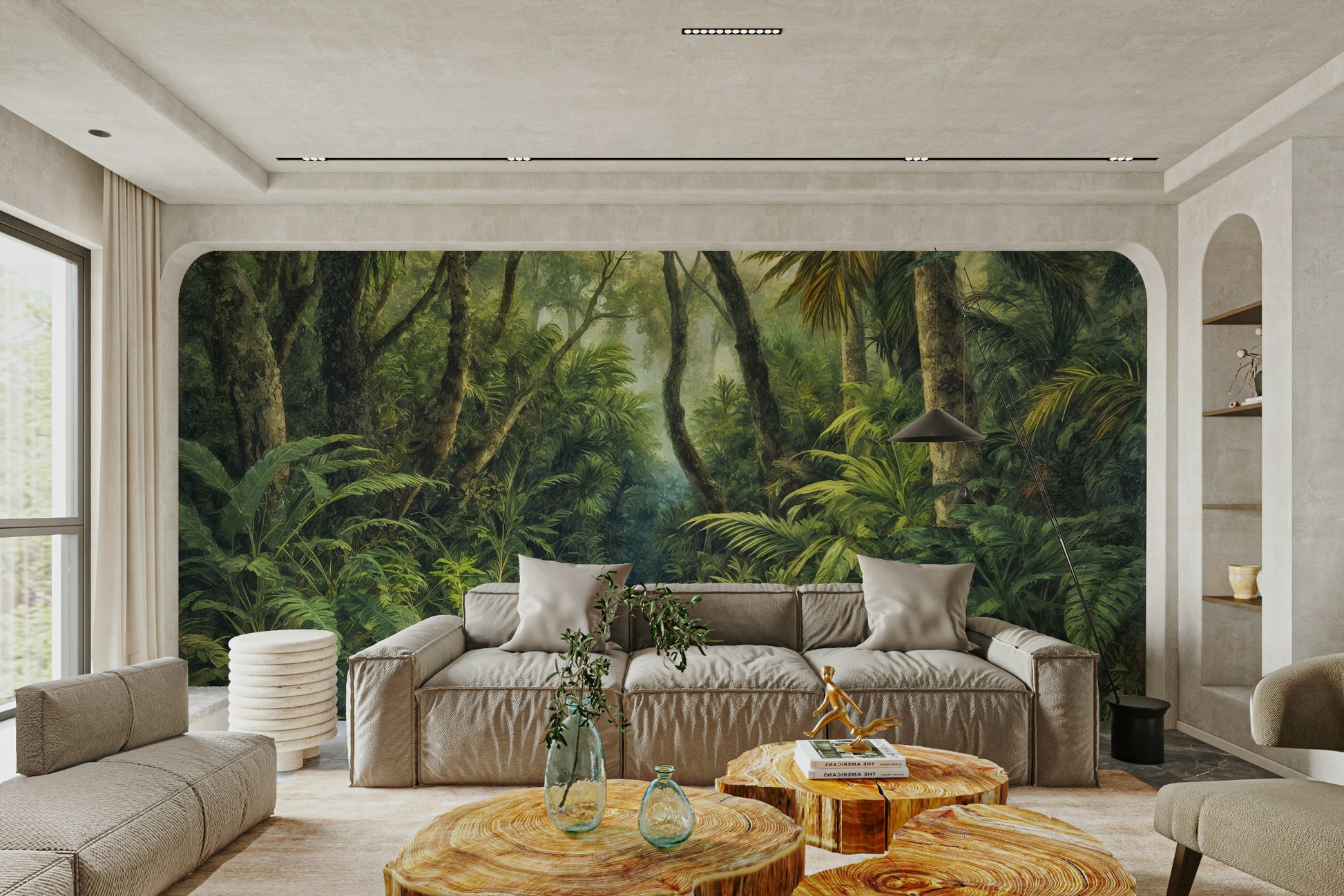 The leaves are various shades of green, with some hints of sunlight filtering through.

