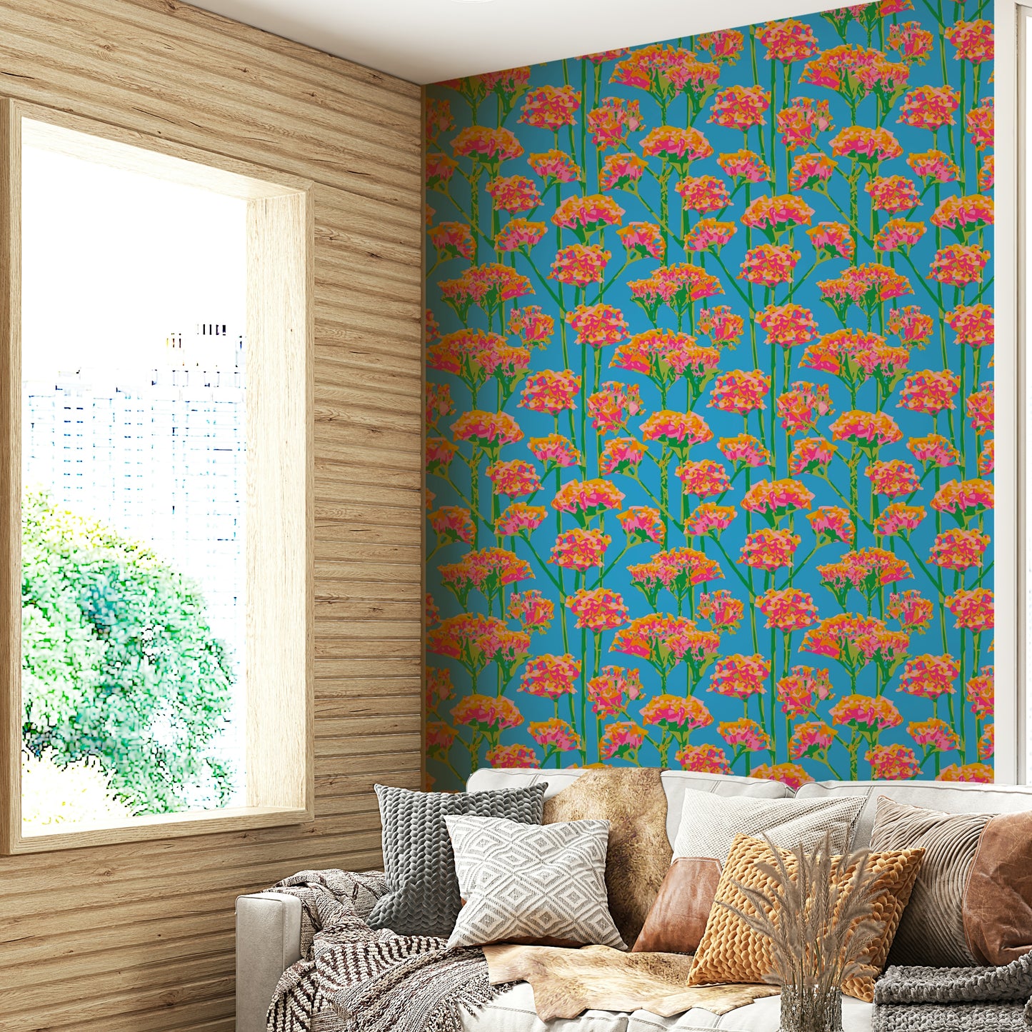 The floral elements are a central focus of the image.

