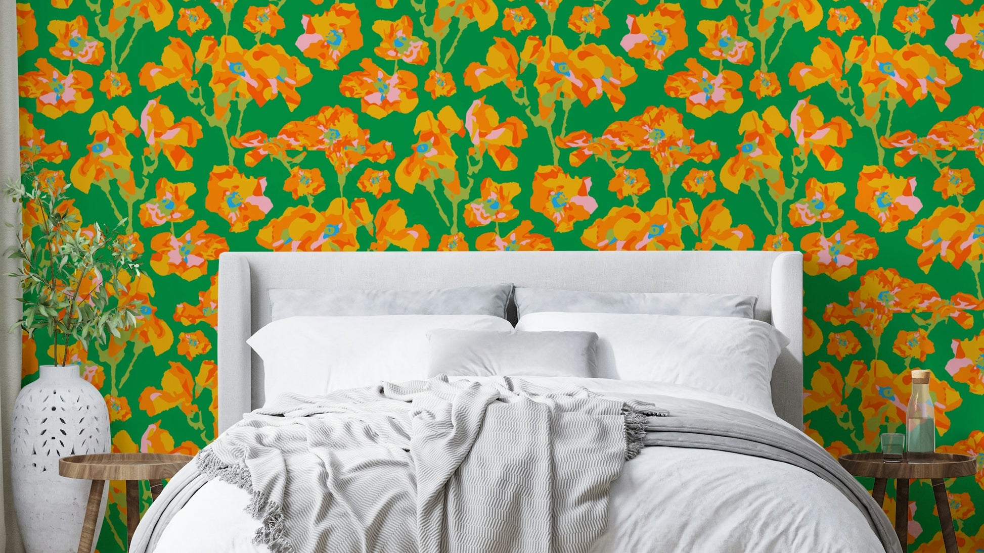 The image shows an artistic impression of a serene floral scene.

