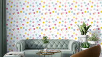 A wall mural of a peaceful dot pattern.

