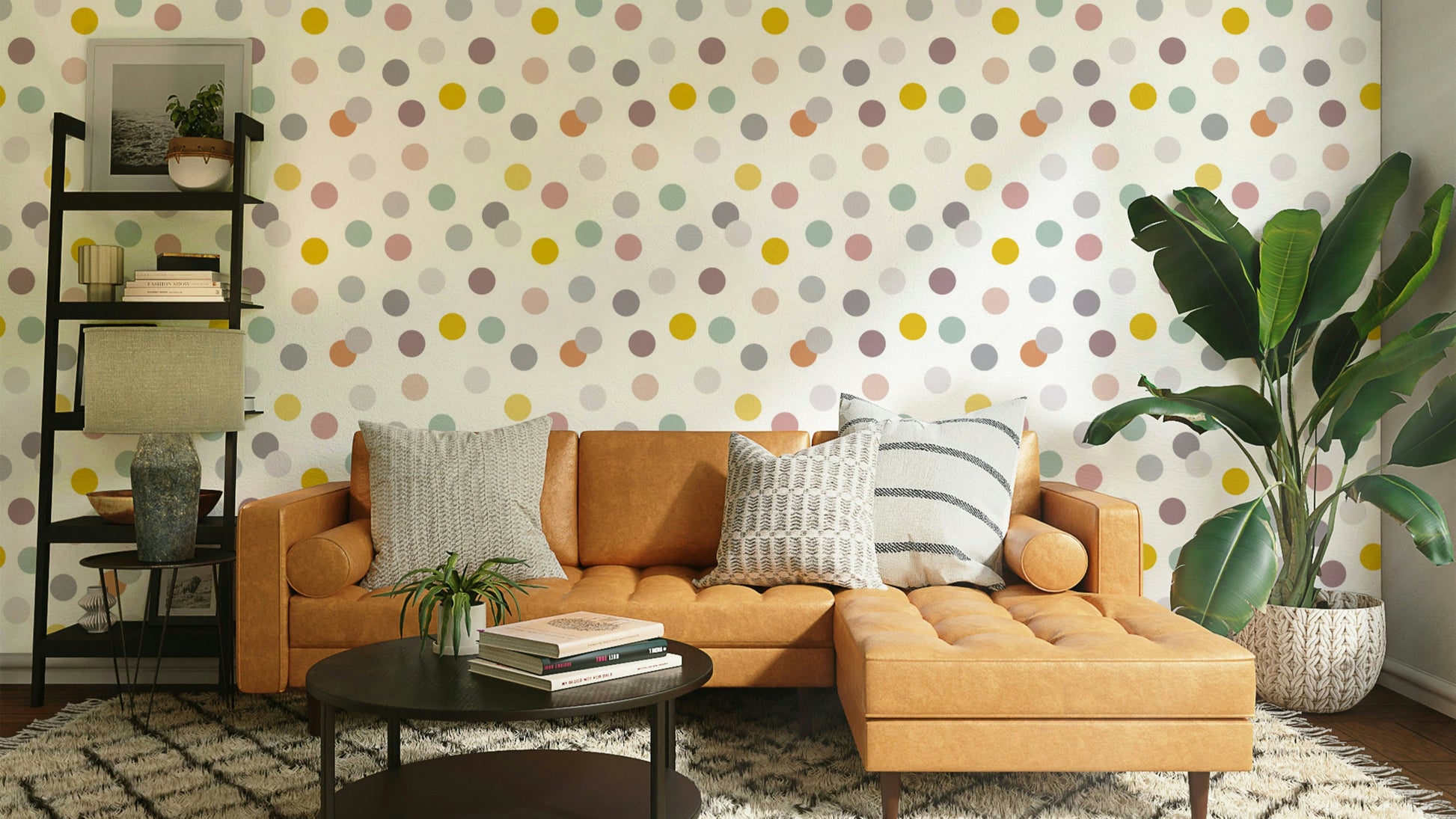 The colors are soft, muted tones of gold, silver, bronze, red, blue, green, and yellow.

