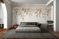 A wall mural of a peaceful botanical pattern.

