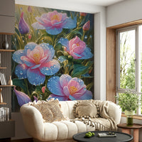 The colors are soft and muted, like pale pinks, whites, or yellows.
