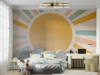 The colors are bright and cheerful, with shades of yellow, orange, and light blue.
