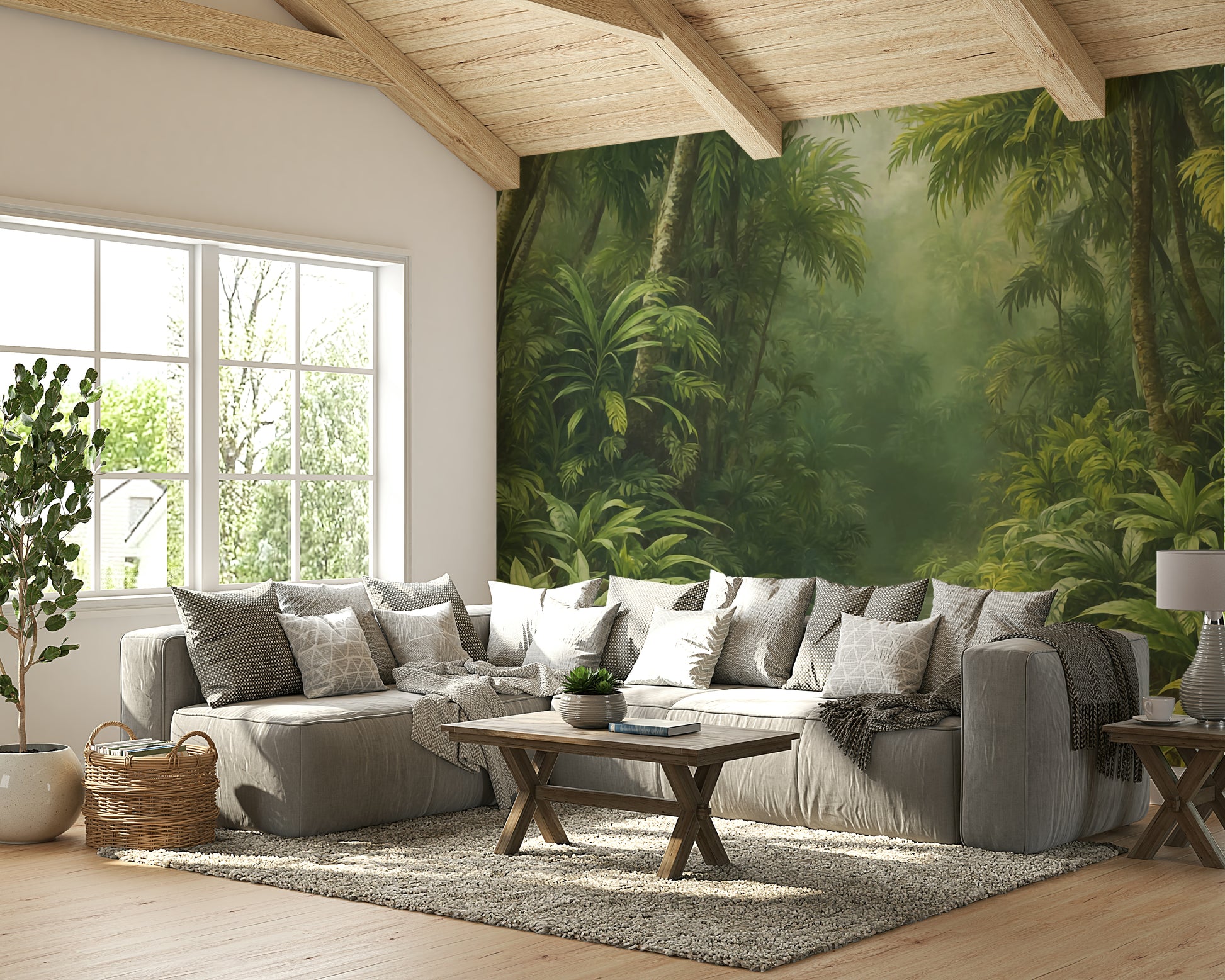 A close-up view shows the fine details of the tree trunks and foliage.

