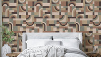 A wall mural featuring a soft, abstract pattern.

