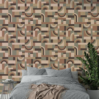 The mural extends across the entire wall, creating a clean backdrop.

