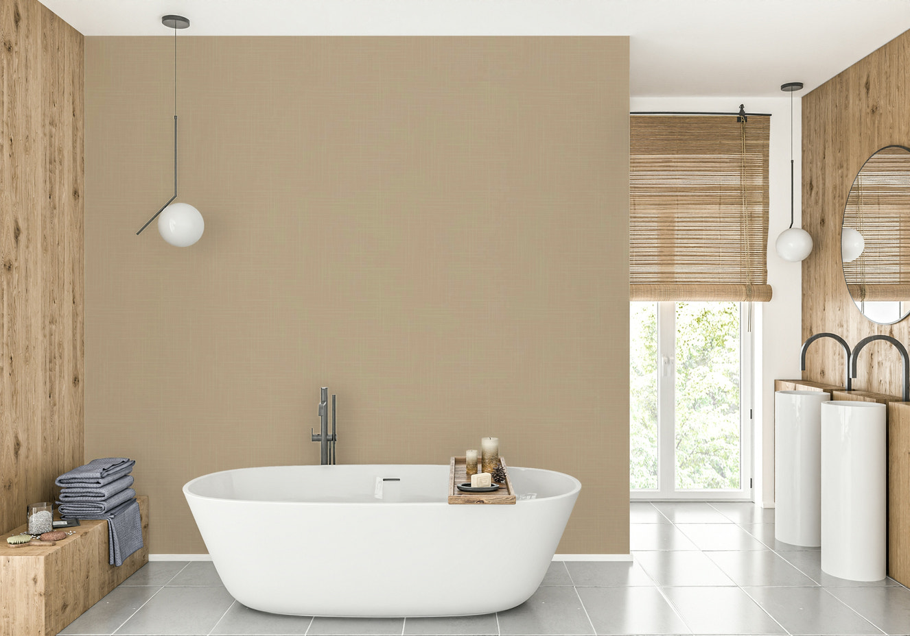 A wallpaper featuring a subtle, textured safari pattern.

