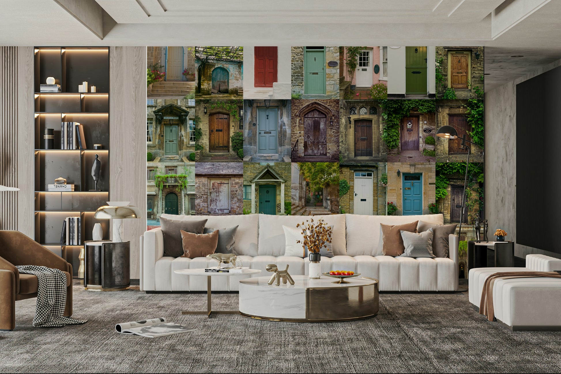 A close-up view shows the fine details of the stone and foliage.

